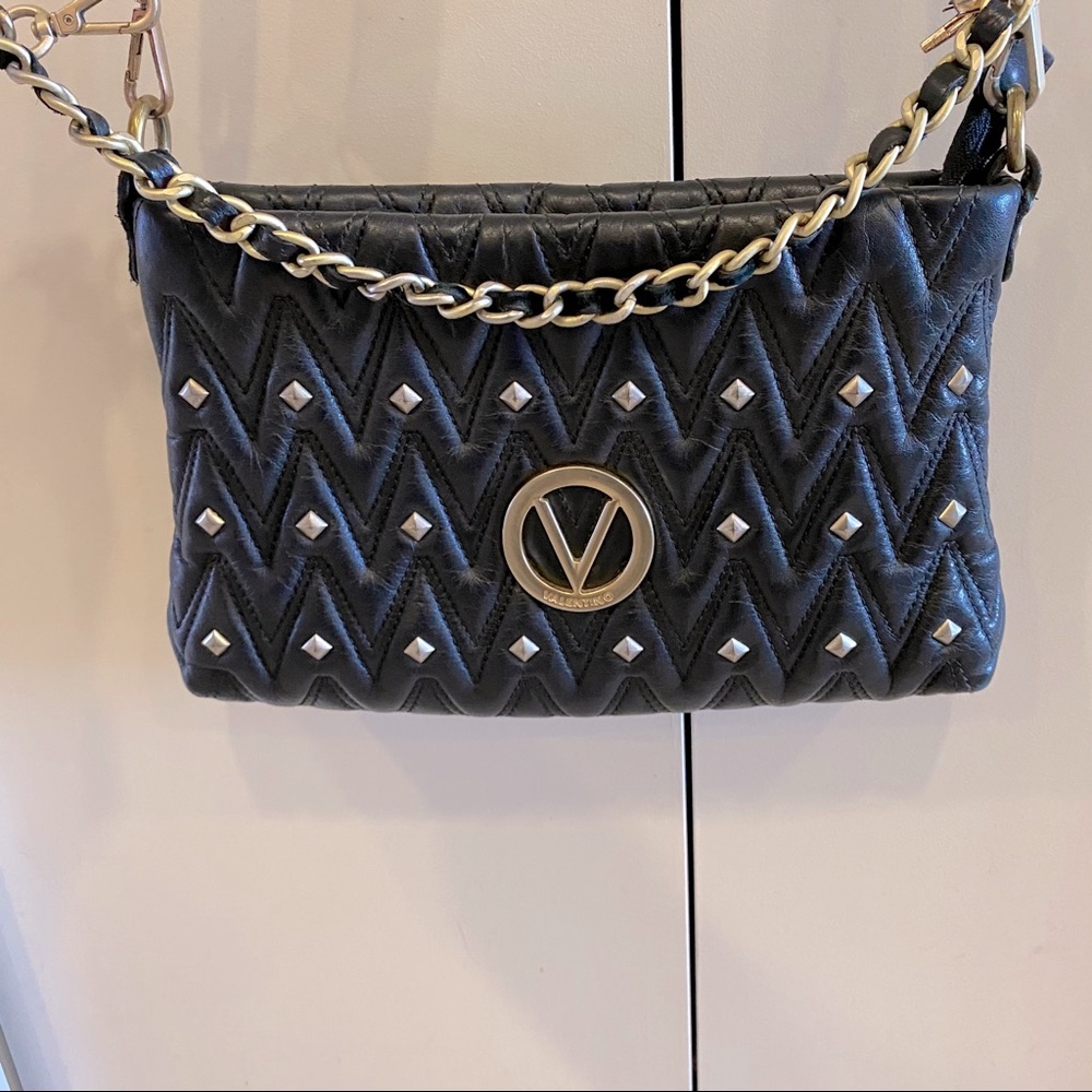 Valentino black and gold crossbody